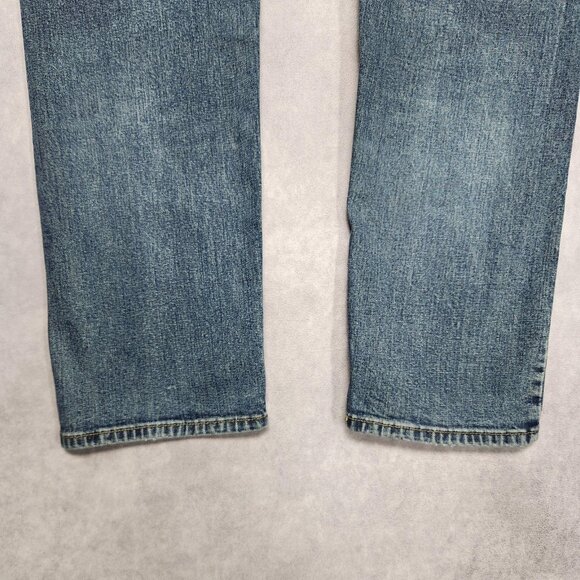 Levis‎ 505 Jeans Mens 34 36x30 Blue Medium Wash Straight Leg Zipper Fly Denim - Picture 13 of 15